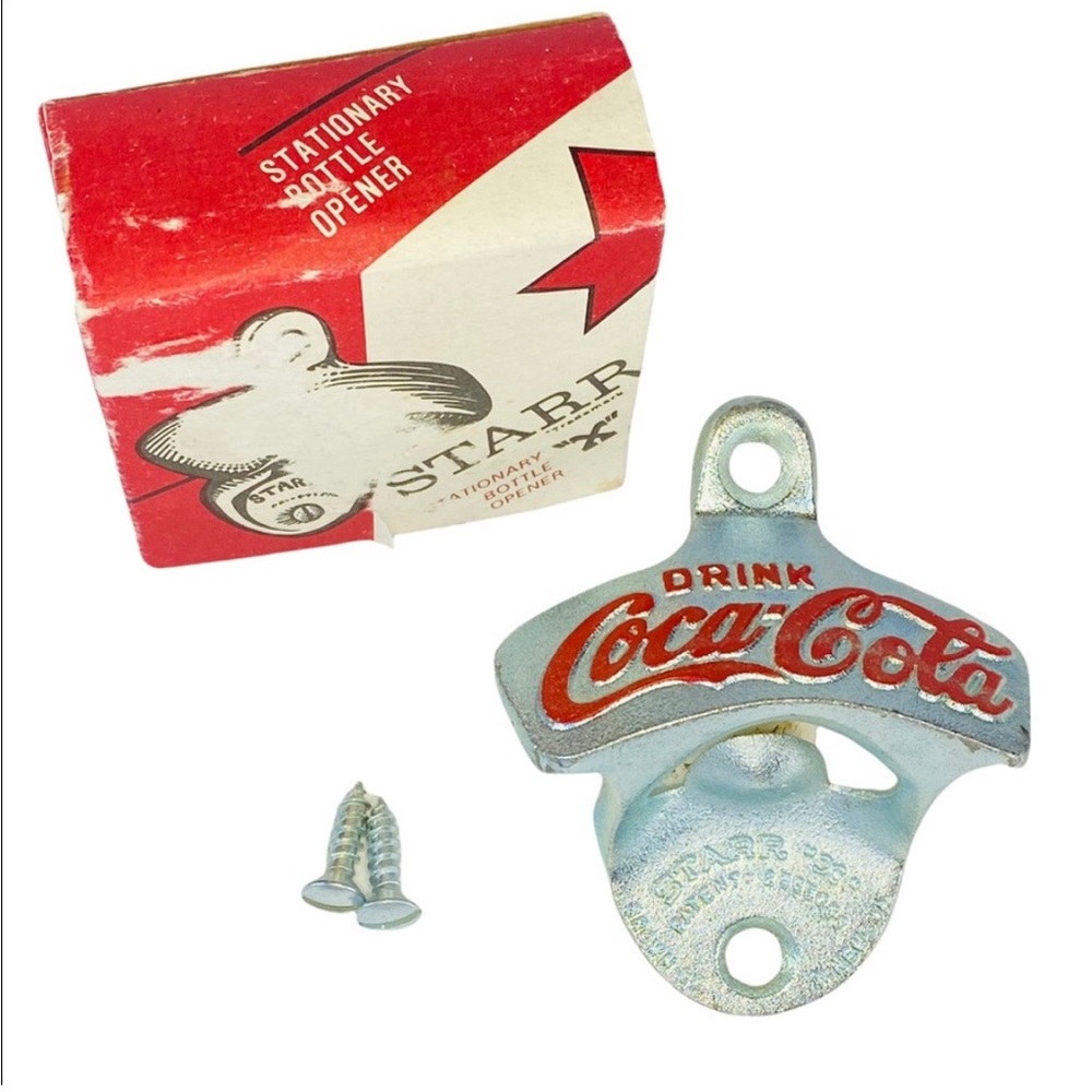 Vintage Starr Coca Cola Bottle Opener with Box Wall Mount